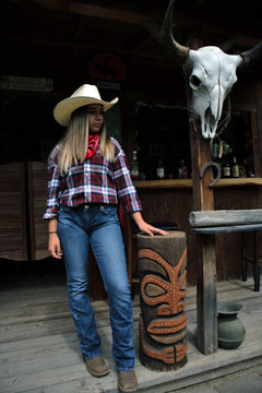 Cowgirl with Skull
